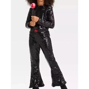 Hyde and EEK! Glam Pop Star Costume Kid's L (10-12) Sequin Jumpsuit Microphone